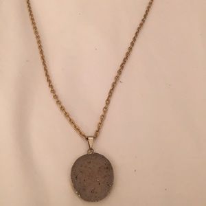 Stone and gold pendant necklace